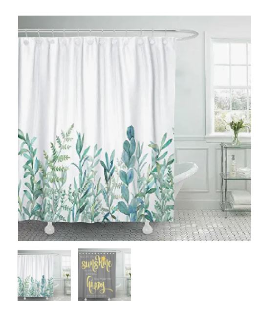 A6104, Thick Waterproof Shower Curtains
