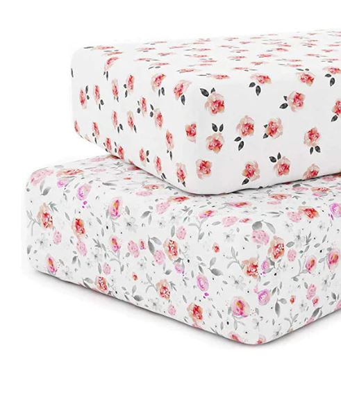 A1029, Baby Crib Sheets Baby & Toddler Mattress Cover Set, 2 Pack
