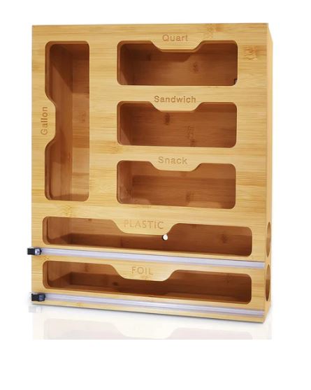 A6430, Zip lock Bag Organizer, 8 IN 1 Storage Kitchen Organizers