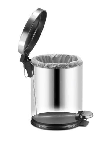 A0945, 5L & 12L Fingerprint Proof Bathroom Trash Can, Brushed Stainless Steel Garbage Can