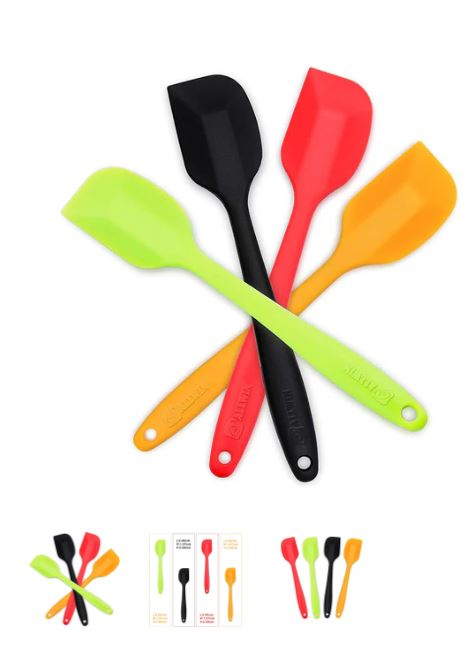 A6137, Kitchen Silicone with Stainless Steel Spatulas 4-Piece 8.5inch