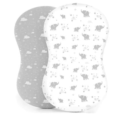 A1030, Fitted Bassinet Sheets for Hourglass, Oval & Rectangular Bassinet Mattress, 2 Pack