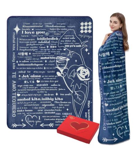 A6428, Soft Fleece Throw Blanket 50”x 65” With Gift Box (Mixed Design)
