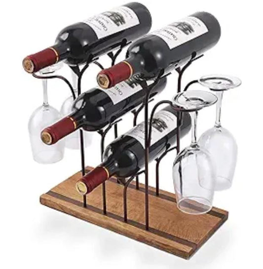 A6456, Tabletop Wood Wine Holder