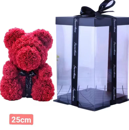 A8124, Rose Bear with Gift Box and Light