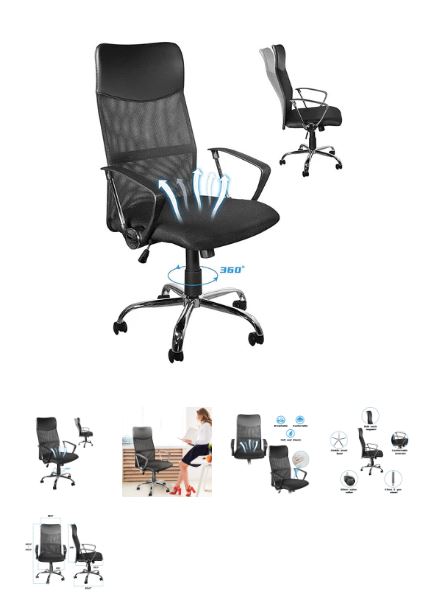 A0955, Home Office Desk Chairs with Height Adjustable