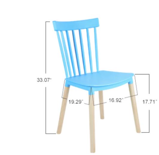 A6176, Armless Modern Plastic Chairs with Wood Legs for Living