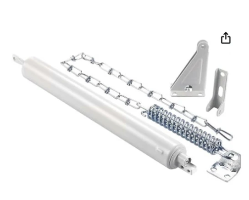 A6213, Pneumatic Lock for Screen Door with Chain, White (0.875-1.25 Inches)