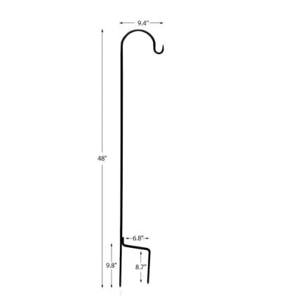 A8129, 48 in. Black Steel Traditional Shepherd Hook