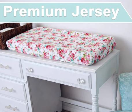 A1028, Knit Cotton Baby Changing Pad Cover & Diaper Changing Pad Liner, 2 Pack