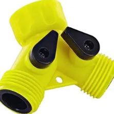 A6452, 2 Way Hose Adapter Y Valve Garden Hose Connector