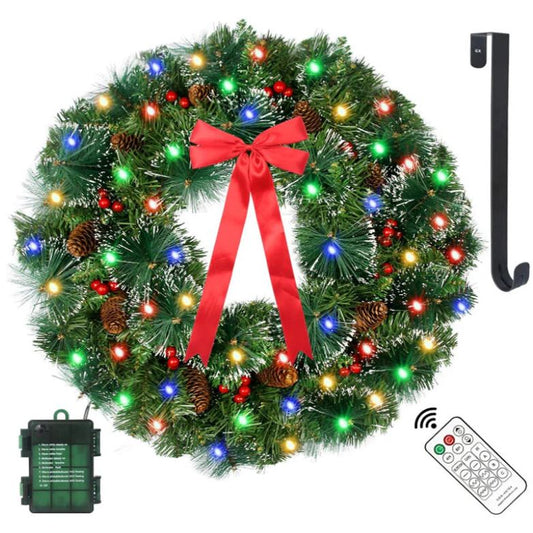 A6505, 24" Christmas Wreath for Front Door