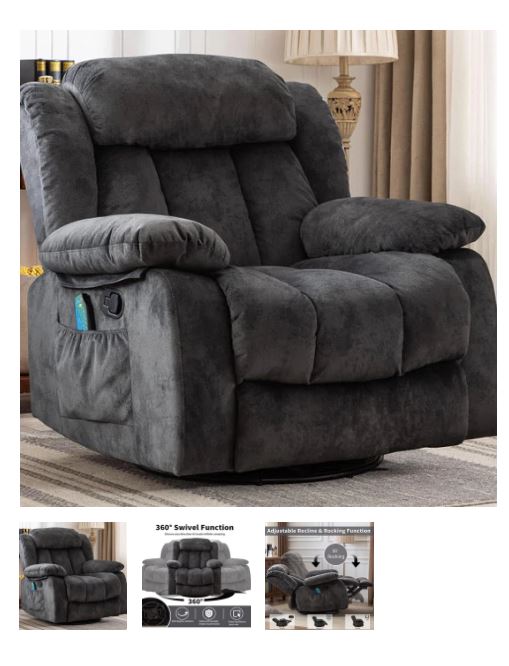 A6509, Massage Rocker Recliner with Heat and Vibration