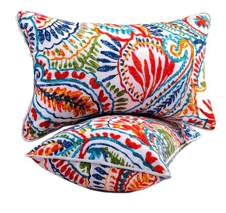 A1050, Outdoor Indoor Lumbar Pillows, Waterproof Throw Pillows ( 2 pack)