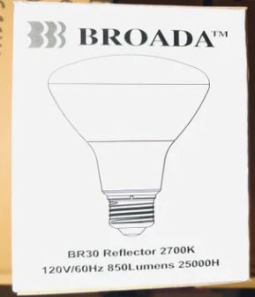 A1037, BR30 Dimmable Warm White LED Bulbs 2700k 950 Lumens 11W