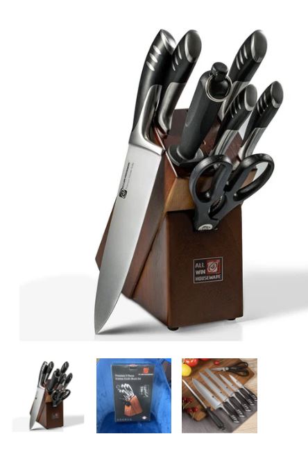 A6034, Premium 8-Piece German High Carbon Stainless Steel Knife set