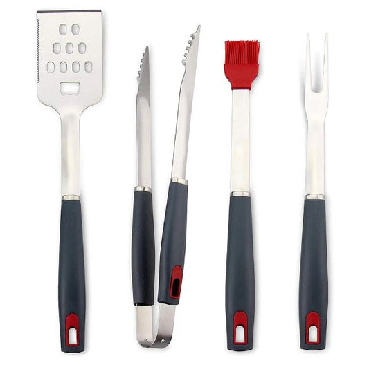 A6136, 4-Piece Stainless Steel Barbecue Grill Tools Set