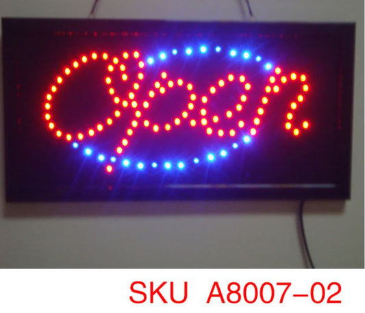 A8007, LED Open Sign 10x20inch, 3 Kinds