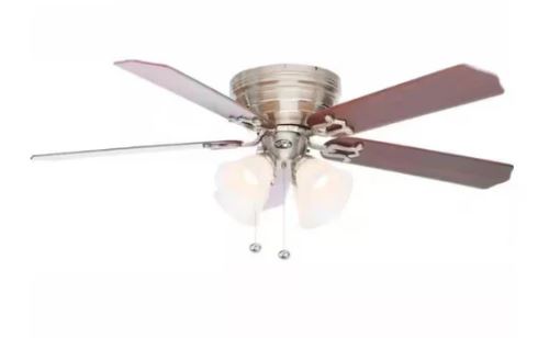 A6200, 52 in. Indoor LED Brushed Nickel Ceiling Fan with Light Kit