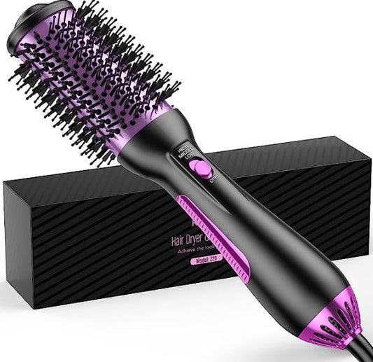 A6172, Hot Air Hair Blow Dryer Brush Straightener Brush HY-037