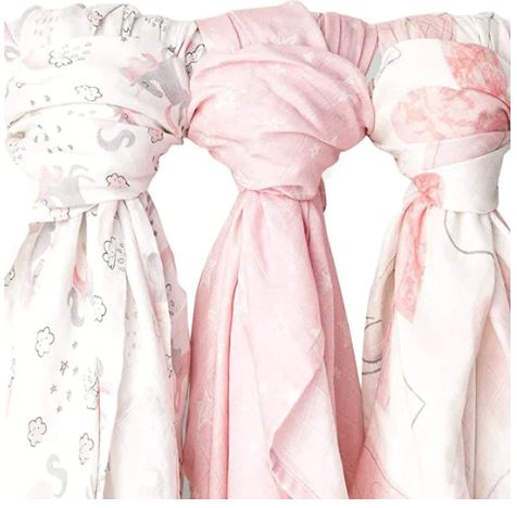 A1027, Muslin Baby Swaddle Blanket, 47 x 47, 3 Pack