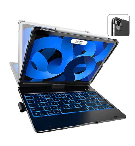 A1072, Bluetooth Keyboard Case for iPad Air 5th Generation - 10.9" 2022, 5th 4th Gen