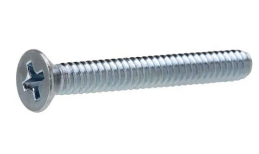 A6211, #10-24 x 1 in. Phillips Flat Head Zinc Plated Machine Screw