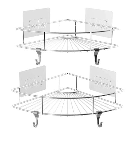A0939, 2-Pack 9" Rustproof Stainless Steel Corner Shower Caddy