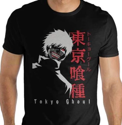A6356, Tokyo Ghoul Character Men's Black T-Shirt