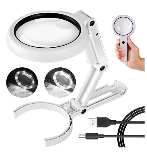 A6576, Magnifying Glass with Light and Stand