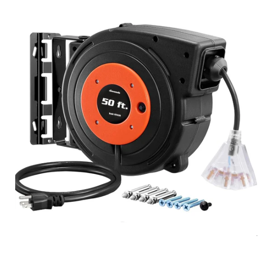 A6823, Retractable Extension Cord Reel 50ft