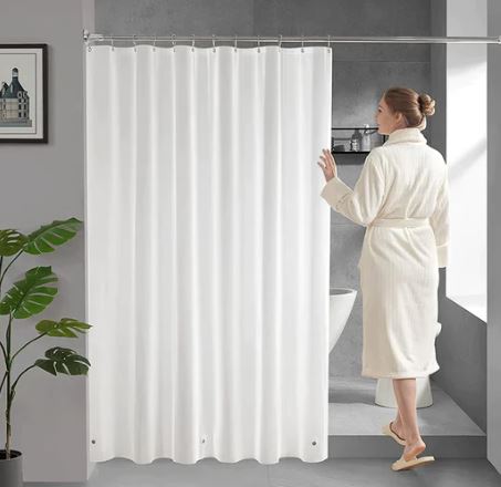 A0979, Bathroom White Shower Curtain Liner 72x72 PEVA 6G