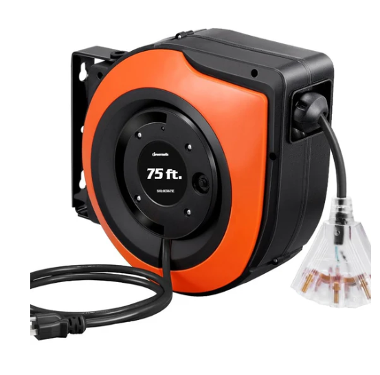 A6824, Retractable Extension Cord Reel 75ft