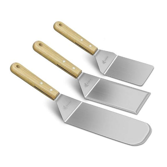 A6138, BBQ Grill Stainless Steel Spatulas 3 set