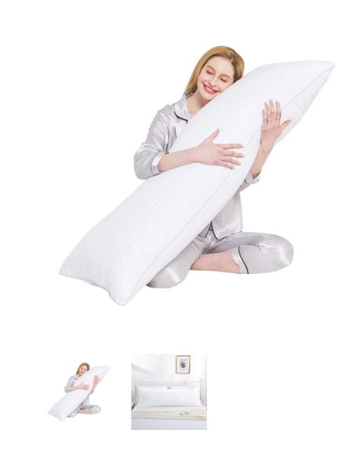 A6090, Cooling Body Pillow for Adults, Long Pillow for Bed, 20x54 Inch