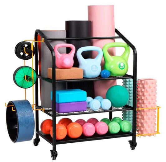 A6749, Rack, Storage Cart with Hooks and Wheels