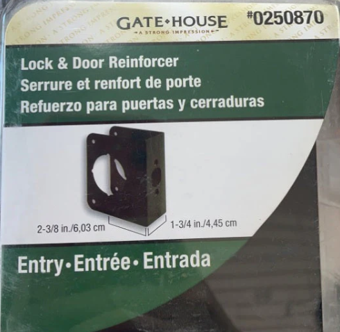 A6226, Thick Solid Brass Lock and Door Reinforcer(Single Pack)