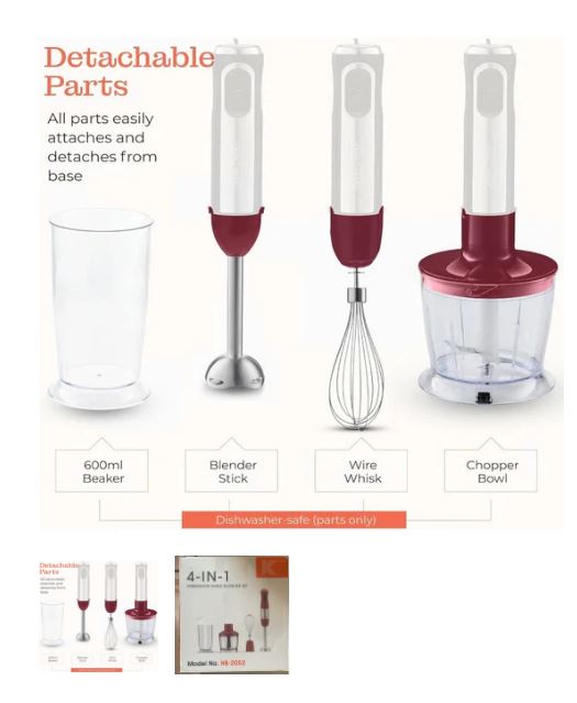 A6159, 4 in 1 Immersion Hand Blender Set