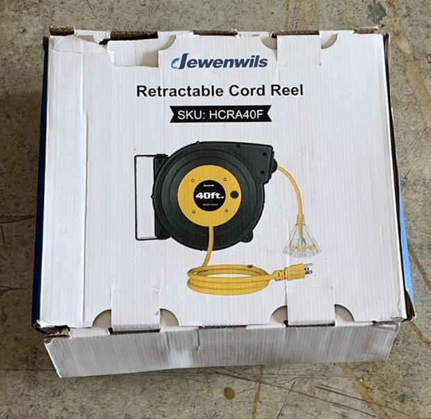A6822, Retractable Extension Cord Reel 40ft