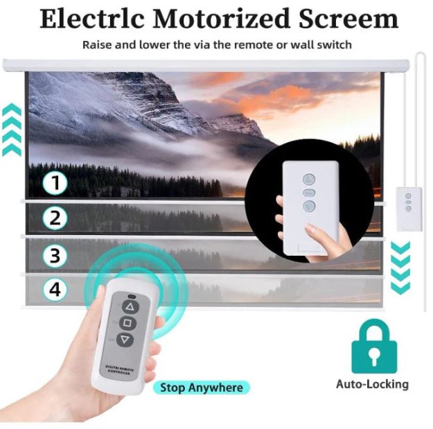 A6547, Motorized Projector Screen with Remote