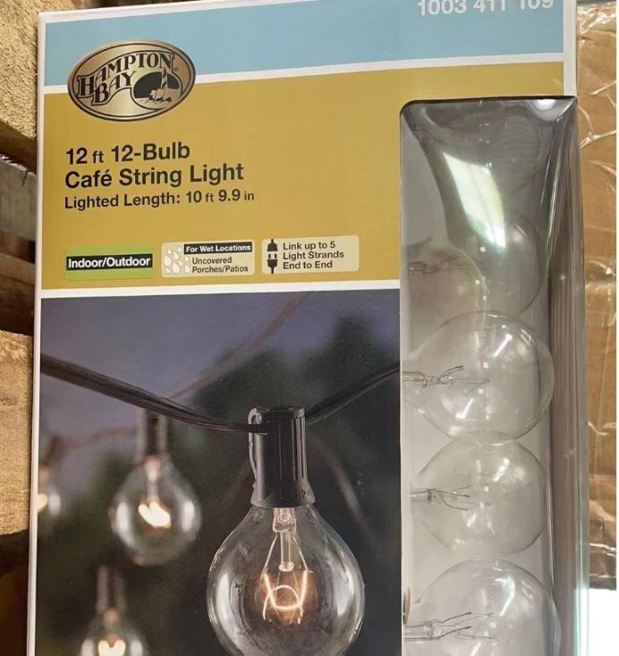 A6190, 12 ft 12-Bulb Cafe String Light