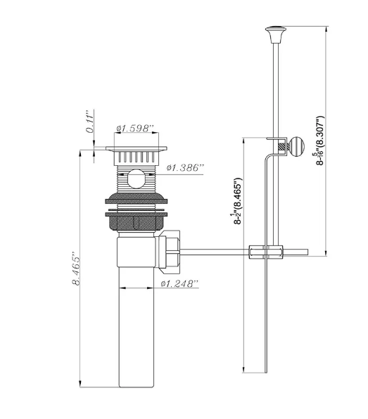 A6780, Sink Pop-Up Drain Stopper Assembly