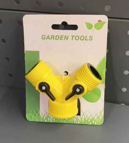 A6452, 2 Way Hose Adapter Y Valve Garden Hose Connector