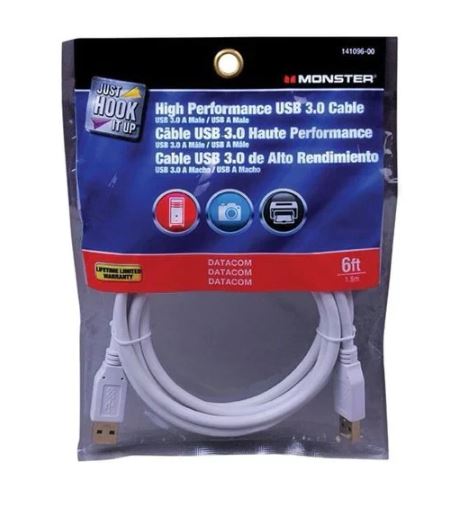 A1075, Just Hook It Up 141096-00 Monster 6 ft. USB Cable