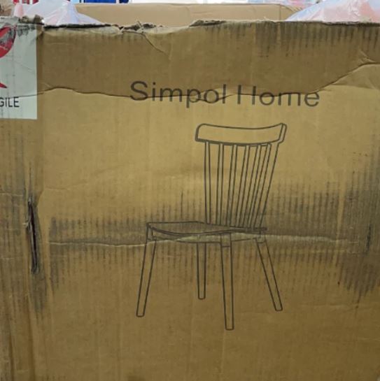 A6176, Armless Modern Plastic Chairs with Wood Legs for Living