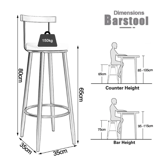 A6097, Metal Height Bar Stools, Bar Chair 2 count/ box, Price is per piece