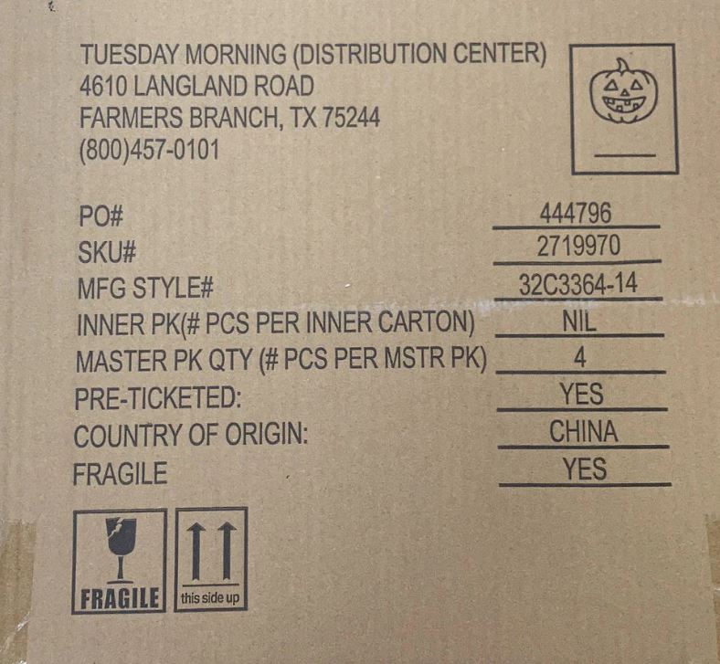 A6057, Halloween Candle Holder 14inch Tall (FSKU:2719770)