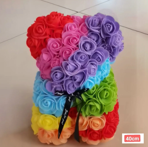 A8124, Rose Bear with Gift Box and Light