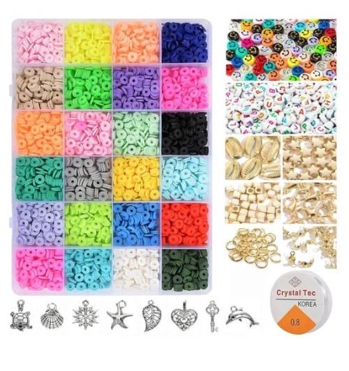 A6549, 4500 Pcs Clay Beads for Bracelet Making Kit