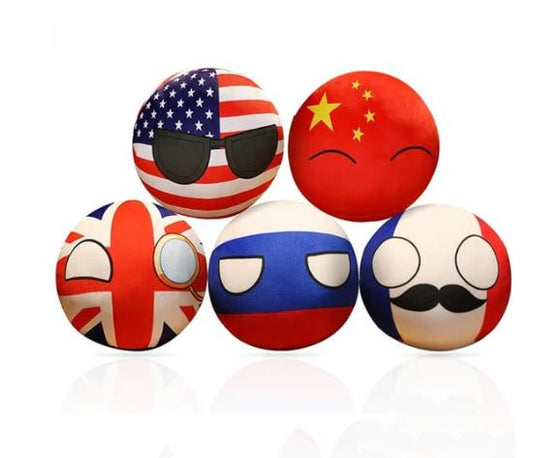 A6726, 4Inch Countryball Plushies Dolls for Children 5pcs